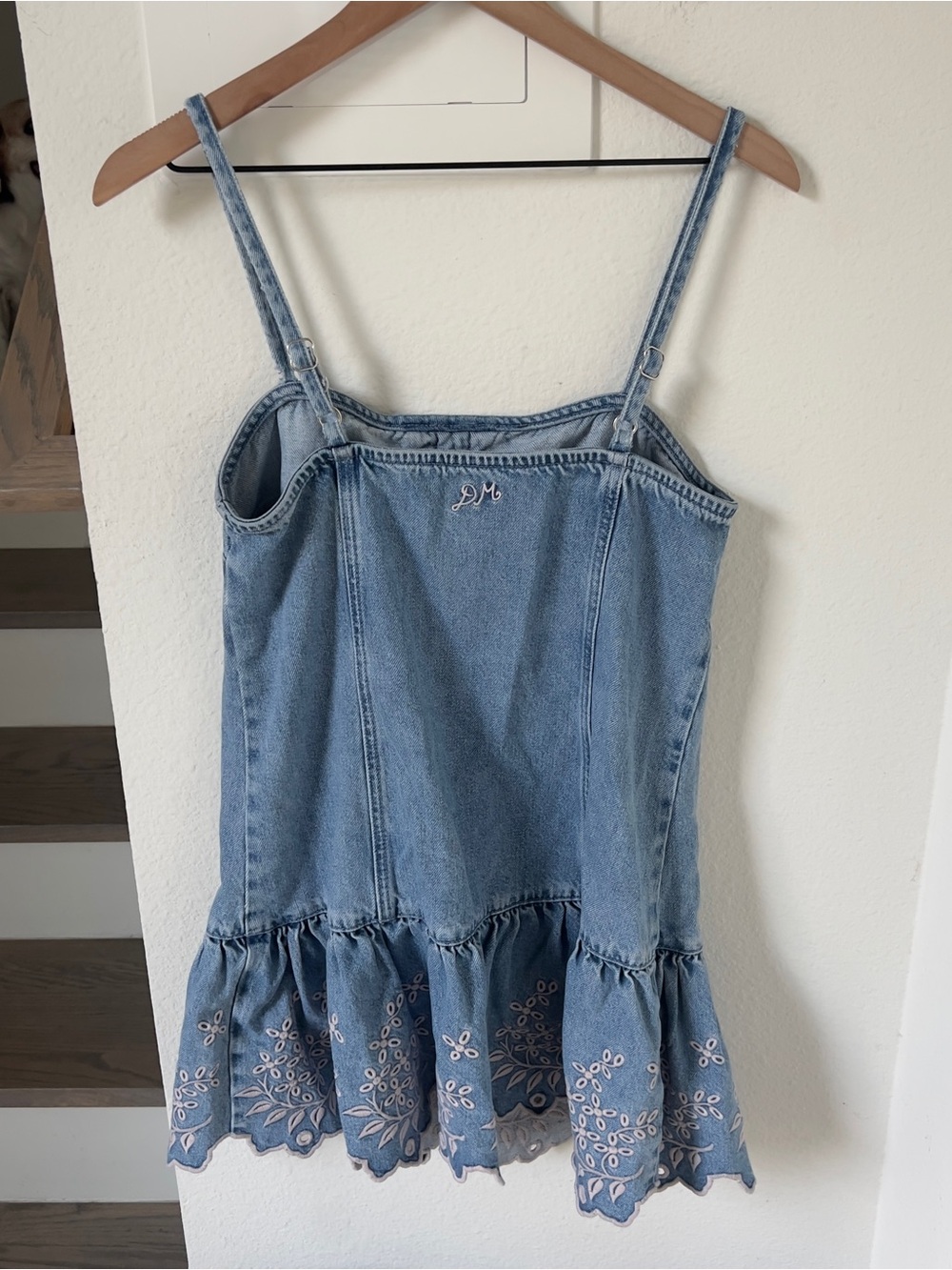 Anthropologie Damson Madder Lana Drop-Waist Mini Dress in Blue Denim - Picture 5 of 10